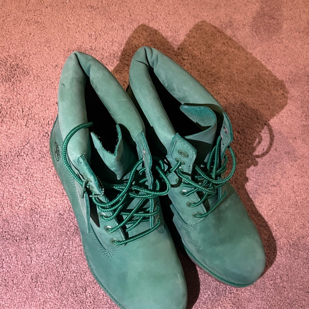 Timberland Green Nubuck Lace-Up Men's Boots - Picture 4 of 12